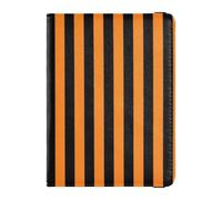 Porta passaporto in pelle e vaccino, organizer combinato per documenti di viaggio, porta passaporto, con slot per carte di vaccino, per donne e uomini, impermeabile, Halloween arancione linee nere, 1