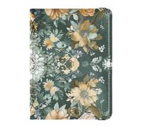 Porta passaporto in pelle e vaccino, organizer per documenti di viaggio, per uomini e donne, impermeabile, Motivo floreale mandala verde, 1 size, moderno