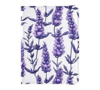 Porta passaporto in pelle e vaccino, organizer per documenti di viaggio, per uomini e donne, impermeabile, Design floreale bianco lavanda, 1 size, moderno