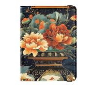 Porta passaporto in pelle e vaccino, organizer per documenti di viaggio, per uomini e donne, impermeabile, Vaso Fiore Arte Oscura, 1 size, moderno