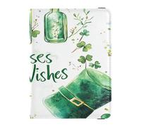 Porta passaporto in pelle leggera per donne e ragazze, carino libro passaporto, essenziale da viaggio, baci di San Patrizio, Auguri di baci di San Patrizio, 1 size, Casual