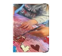 Porta passaporto in pelle leggera per vaccino custodia combinata per vacanze in famiglia badge ID vaccino porta carte portafoglio essenziale da viaggio I bambini stanno facendo biglietti di San