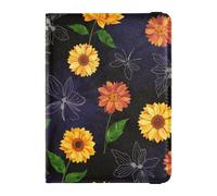 Porta passaporto in pelle nera girasole per viaggi sicuro nascosto denaro e carte portafoglio per gli uomini accessori da viaggio