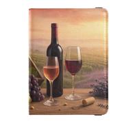 Porta passaporto in pelle per bicchieri da vino rosso, sicuro e nascosto, per uomini e viaggi d'affari