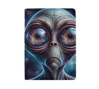 Porta passaporto in pelle per le donne, Galaxy Alien Grandi Occhi