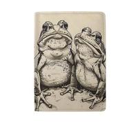 Porta passaporto in pelle per le donne, Rane Doodle