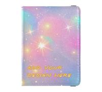 Porta passaporto in pelle personalizzato e porta carte di vaccino Combo colorato romantico glitter personalizzato custodia per passaporto documenti da viaggio portafoglio custodia per passaporto