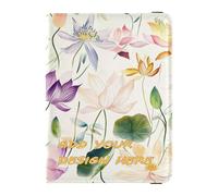 Porta passaporto in pelle personalizzato e vaccino Combo Bangladesh Water Lily Beauty Flowers personalizzato passaporto portafoglio badge ID vaccino titolare carta portafoglio ultra sottile, Fiori di