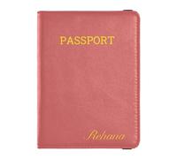 Porta passaporto in pelle personalizzato Portafoglio leggero personalizzato Combo per donne e uomini Badge ID Vaccino Card Holder Wallet Travel Essentials Giallo, Indianred, 1 size, Moderno/adattabile