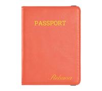 Porta passaporto in pelle personalizzato Portafoglio leggero personalizzato Combo per donne e uomini Badge ID Vaccino Card Holder Wallet Travel Essentials Giallo, Pomodoro, 1 size, Moderno/adattabile