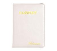 Porta passaporto in pelle personalizzato Portafoglio leggero personalizzato Combo per donne e uomini Badge ID Vaccino Card Holder Wallet Travel Essentials Giallo, Conchiglia, 1 size,