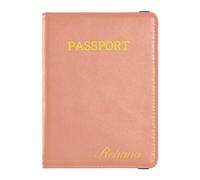 Porta passaporto in pelle personalizzato Portafoglio leggero personalizzato Combo per donne e uomini Badge ID Vaccino Card Holder Wallet Travel Essentials Giallo, Salmone scuro, 1 size,