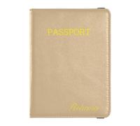 Porta passaporto in pelle personalizzato Portafoglio leggero personalizzato Combo per donne e uomini Badge ID Vaccino Card Holder Wallet Travel Essentials Giallo, marrone chiaro, 1 size,