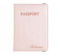 Porta passaporto in pelle personalizzato Portafoglio leggero personalizzato Combo per donne e uomini Badge ID Vaccino Card Holder Wallet Travel Essentials Giallo, Mistyrose, 1 size, Moderno/adattabile