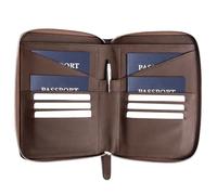 Travaci Porta passaporto in pelle pieno fiore per 2-4 passaporti, portafoglio RFID per passaporto e organizer per documenti di viaggio per coppie e famiglie, Marrone scuro, Porta passaporto in pelle