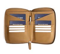 Porta passaporto in pelle pieno fiore per 2-4 passaporti, porta passaporto RFID e organizer per documenti da viaggio, grande portafoglio da viaggio in pelle per coppie e famiglie, marrone chiaro,