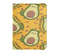 Porta passaporto in pelle portafoglio leggero porta passaporto per donne uomini badge ID vaccino porta carte portafoglio viaggio cartone animato cane avocado giallo, Multi, 1 size, Casual