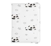 Porta passaporto in pelle PU Custodia per passaporto ultra sottile per donne e uomini organizer per documenti accessori essenziali da viaggio carino panda dorme stelle, Multi, 1 size, Casual