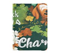 Porta passaporto in pelle PU Custodia protettiva impermeabile per vaccino per donne ragazza organizer documenti accessori da viaggio St.Patrick's Lucky Shamrocks, Quadrifogli fortunati di San