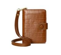 Porta passaporto in pelle PU Portafoglio da viaggio con blocco RFID | Organizzatore impermeabile di documenti for biglietti, custodia for carta di credito, con cordino(Brown)