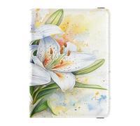 Porta passaporto in pelle PU ultra sottile per donne uomini famiglia badge ID vaccino porta carte di credito portafoglio viaggio Pasqua giglio felice Pasqua, Giglio di Pasqua Felice Pasqua, 1 size,