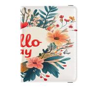 Porta passaporto in pelle PU ultra sottile porta carte vaccino combo per vacanze in famiglia carino passaporto libro viaggio San Valentino foglie floreali amore cuore ciao, San Valentino Floreale