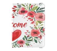 Porta passaporto in pelle PU ultra sottile portafoglio passaporto per donne ragazza carino passaporto libro viaggio essenziale San Valentino fiori amore cuore petali benvenuto, San Valentino Florals