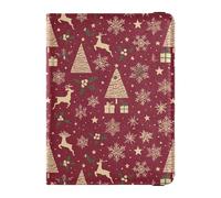 Porta passaporto in pelle rossa dell'albero di Natale per viaggio impermeabile denaro e custodia per carte per le donne accessori da viaggio