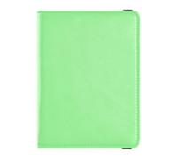 Porta passaporto in pelle tinta unita verde pallido porta passaporto con slot per carte di vaccino ultra sottile, verde chiaro Tinta unita Pure Plain, 1 size