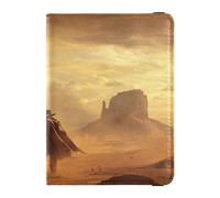 Porta passaporto in pelle ultra sottile custodia per passaporto per vacanze in famiglia organizer per documenti accessori essenziali da viaggio cowboy deserto occidentale, Multi, 1 size, Casual