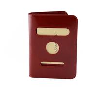 Porta Passaporto in Vera Pelle 2 Tasche Interne per Carte di Credito Kerou