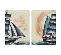 Porta passaporto nautico a forma di barca a vela, custodia protettiva per carte d'identità, porta passaporti con slot per passaporti, portafoglio da viaggio per documenti per donne e uomini