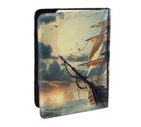 Porta passaporto nautico a vela per viaggi, custodia RFID per passaporto, portafoglio in pelle PU porta passaporto custodia carino protezione passaporto per donne e uomini