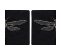 Porta passaporto nero con libellula, ultra sottile, in pelle PU, organizer per documenti da viaggio, compatto, premium, internazionale, per donne e uomini