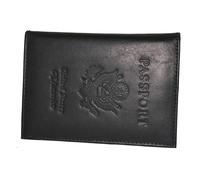 Porta Passaporto Nero Nuovo Con 7 Scheda Slot Vera Pelle