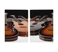 Porta passaporto per chitarra, ultra sottile, in pelle PU, organizer compatto premium internazionale per passaporto, per donne e uomini