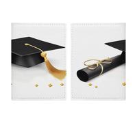 Porta passaporto per congratulazioni di laurea, ultra sottile, in pelle PU, organizer per documenti da viaggio, compatto, premium internazionale, per donne e uomini