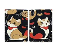 Porta passaporto per coppia di gatti, ultra sottile, in pelle PU, organizer compatto premium internazionale per passaporto, per donne e uomini