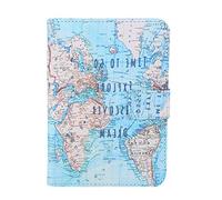 Porta passaporto per porta passaporto da viaggio Personalizzazione personalizzata in pelle PU (Mapa del mundo)