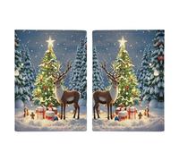 Porta passaporto personalizzato con albero di Natale e renna per donne e uomini porta documenti da viaggio