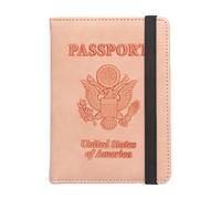 Porta passaporto/portafoglio in pelle PU di alta qualità con blocco RFID, organizer per documenti da viaggio per donne e uomini, Rosa, Viaggiare Con Passaporto