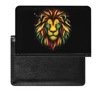 Porta passaporto rasta giamaicano con faccia di leone per uomo donna in pelle PU custodia passaporto portafoglio da viaggio