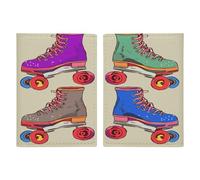 Porta passaporto retrò colorato pattini a rotelle ultra sottile in pelle PU organizer per documenti da viaggio compatto premium internazionale per passaporto americano copertura per donne uomini