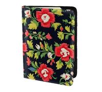 Porta passaporto ucraino ricamato, con rose stampate, essenziale da viaggio, carte e passaporto, antifurto, dimensioni adatte a tutti i passaporti standard