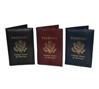 Porta Passaporto Viaggio Set Di 3 Nero Nuovo Marrone Blu