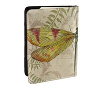 Porta passaporto vintage con libellula, per viaggi, RFID, custodia per passaporto, portafoglio in pelle PU, custodia per passaporto, custodia per passaporto, protezione per passaporto, per donne e