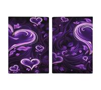 Porta passaporto viola Love ultra sottile in pelle PU organizer per documenti da viaggio compatto premium internazionale per passaporto americano custodia per donne uomini