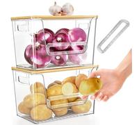 Porta Patate, 2 Pezzi PortaAglio E Cipolla, Contenitore Patate Design Trasparente - Facile Da Vedere Lo Stato Delle Verdure, Cucina Porta Cipolle Aglio E Patate È Impilabile E Non Occupa Molto Spazio