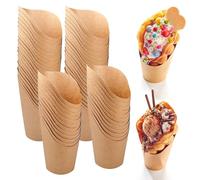 Porta Patatine, 50 Pezzi Porta Patatine Fritte, Contenitori per Snack in Carta Kraft, Tazze per Patatine Fritte, Supporto di Carta Patatine Adatto per Patatine Fritte Waffle