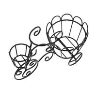 Porta patatine fritte, cestino in metallo per fish and chips con porta salsa,